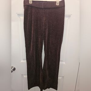 Velvet Wide-Leg Pants in Deep Brown